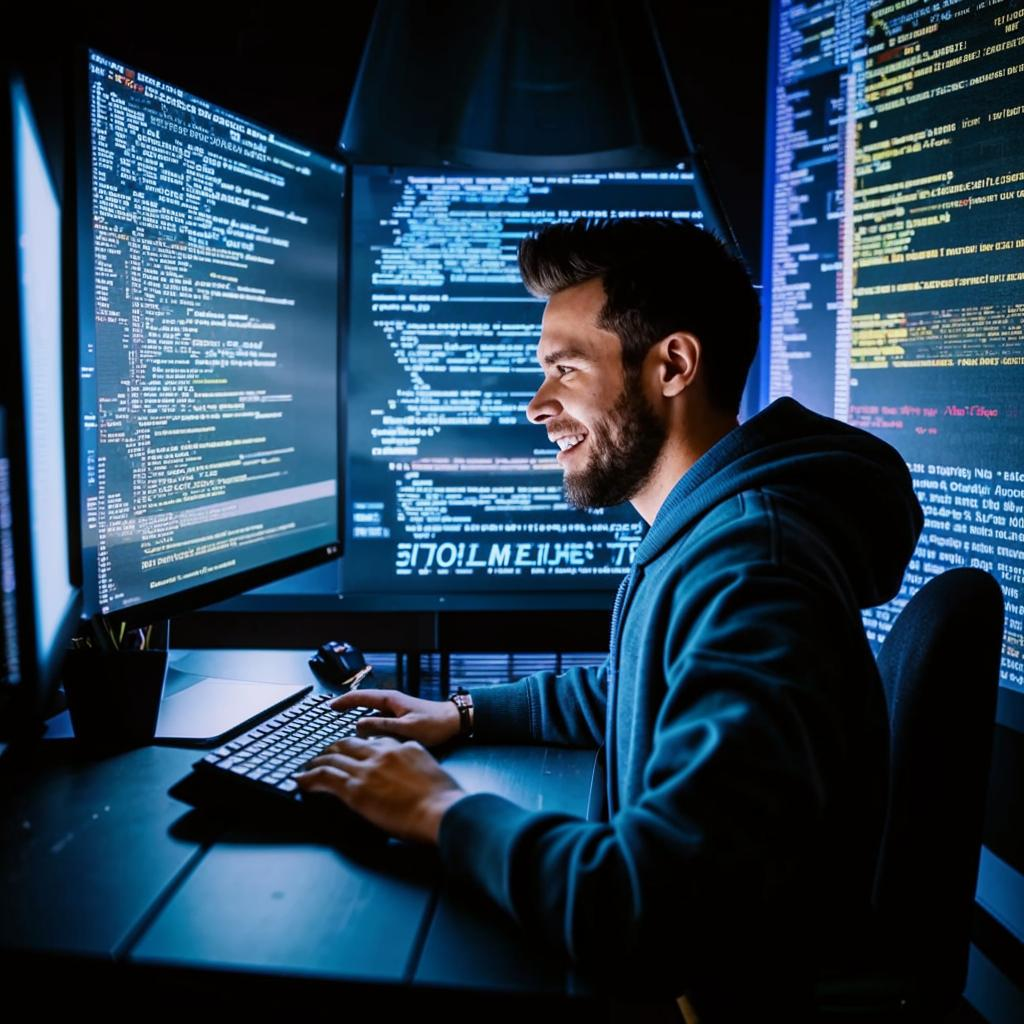 Программист пишет код